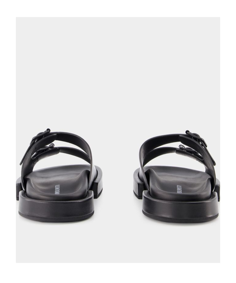 Ann Demeulemeester Henri Block Double Buckle Strapped Sandals In Black