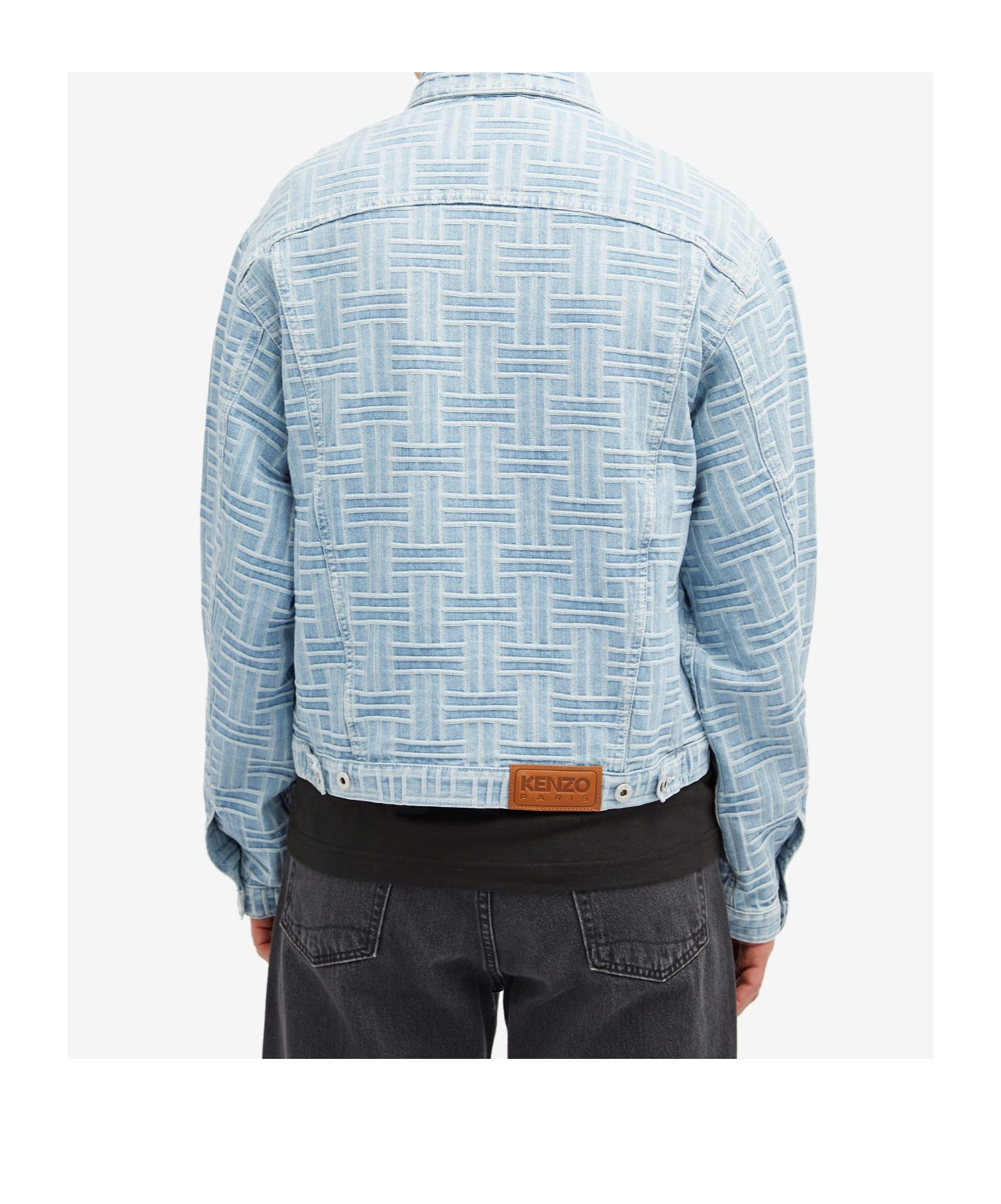 Kenzo Denim Embroidered Denim Jacket In Bleached Blue D