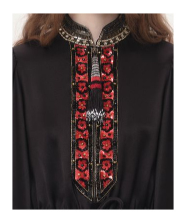 Valentino Bead-embellished Blouse In Black