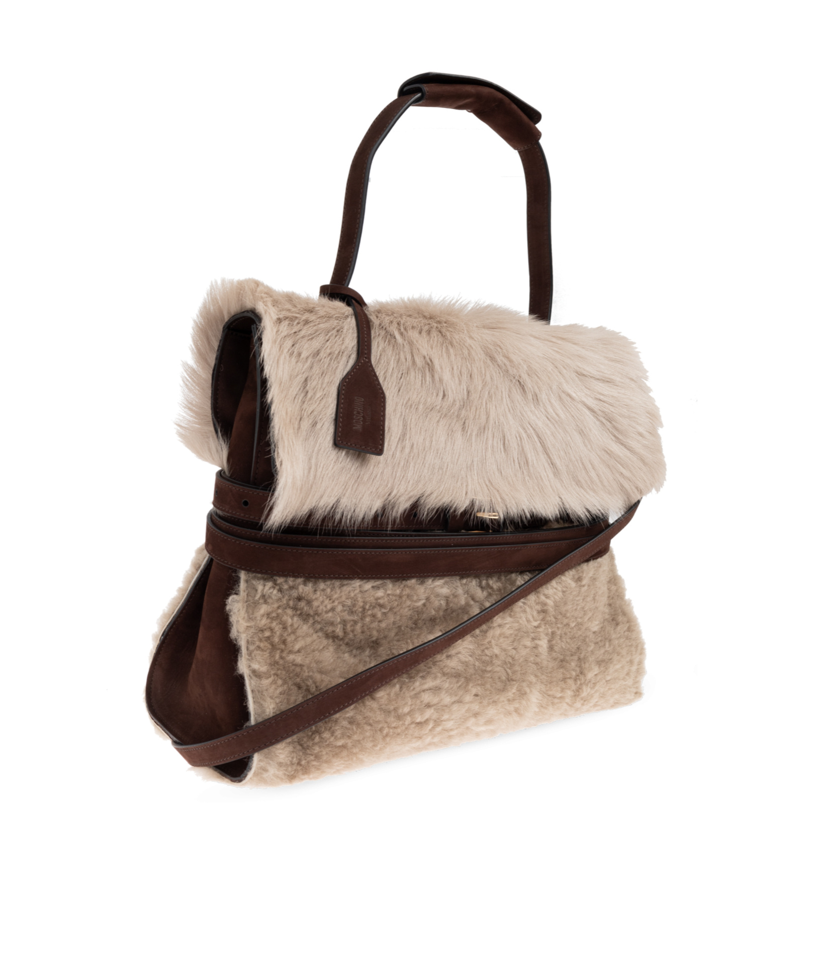 Moschino Tie Me Tote Bag In Sand