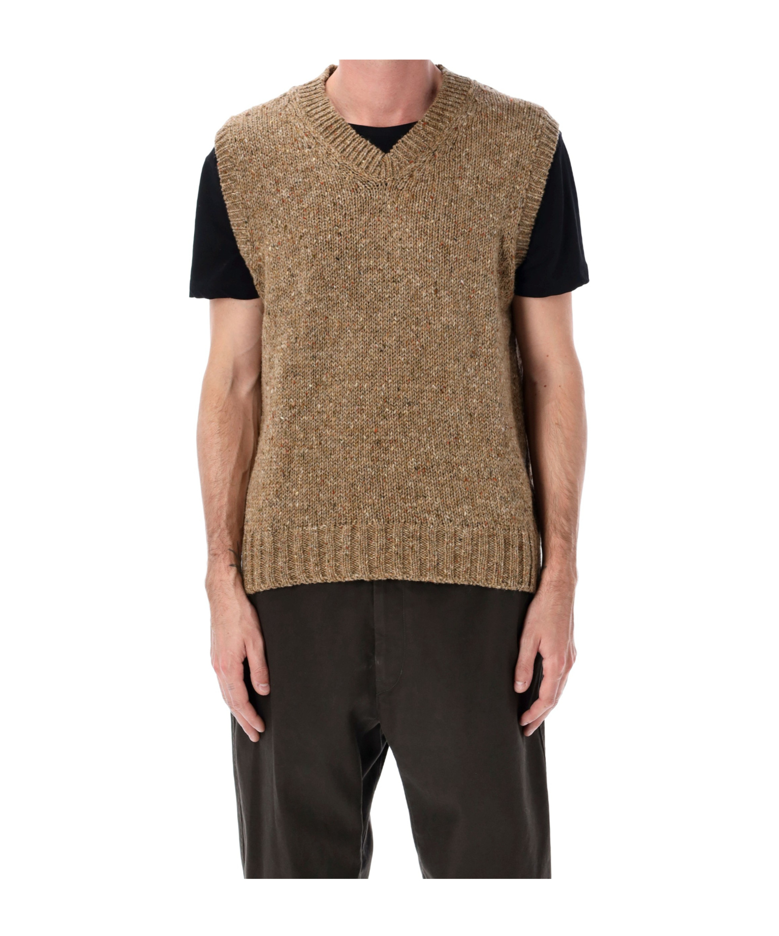 Howlin' Sleeveless V Neck Ribbed Knit Vest In Multi