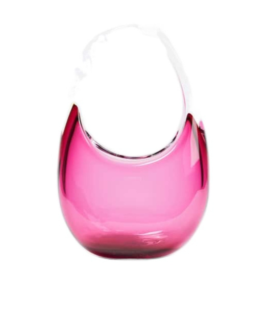 Coperni Swipe Mini Glass Shoulder Bag In Pink