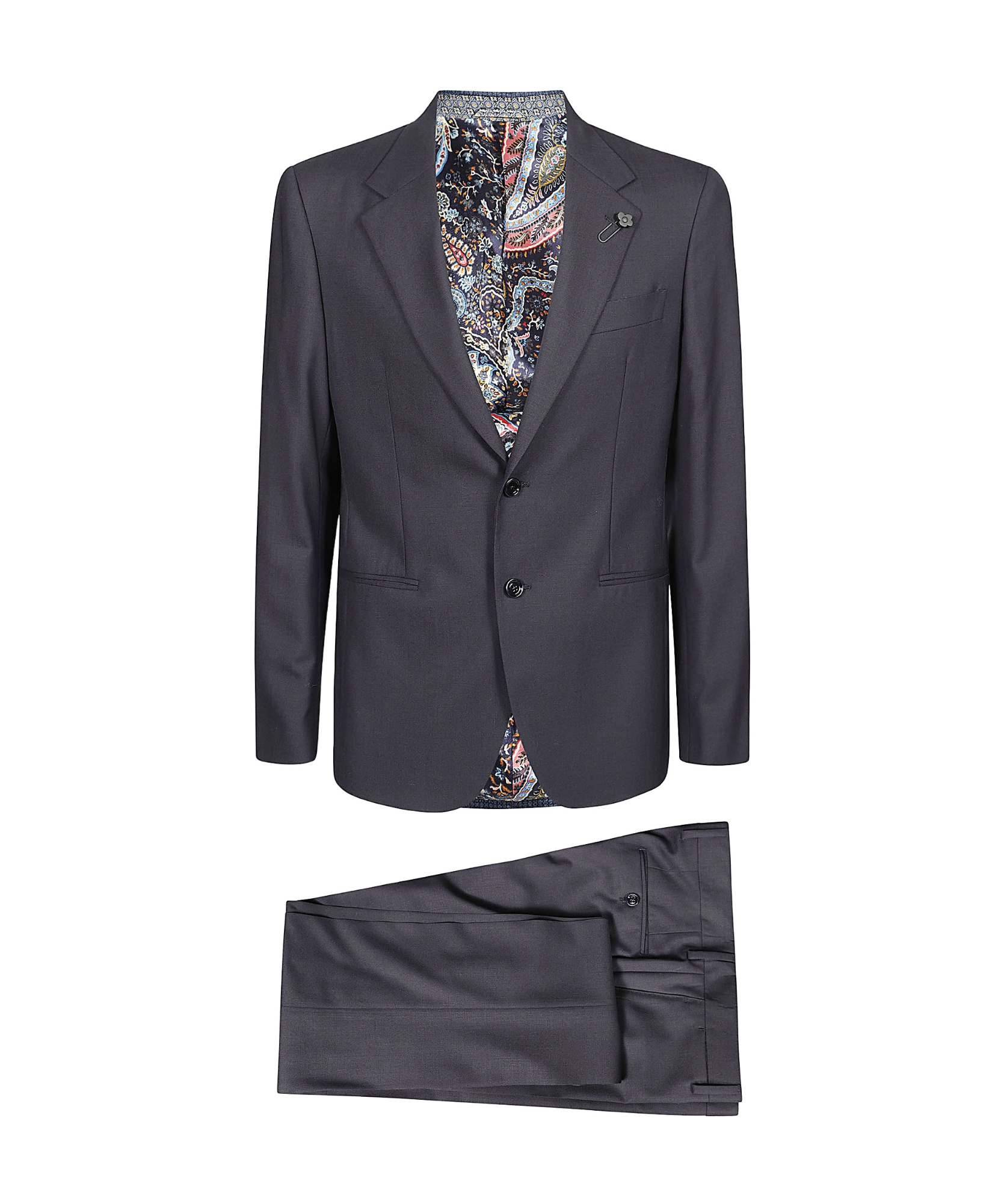 Lardini Lapel Suit In Black