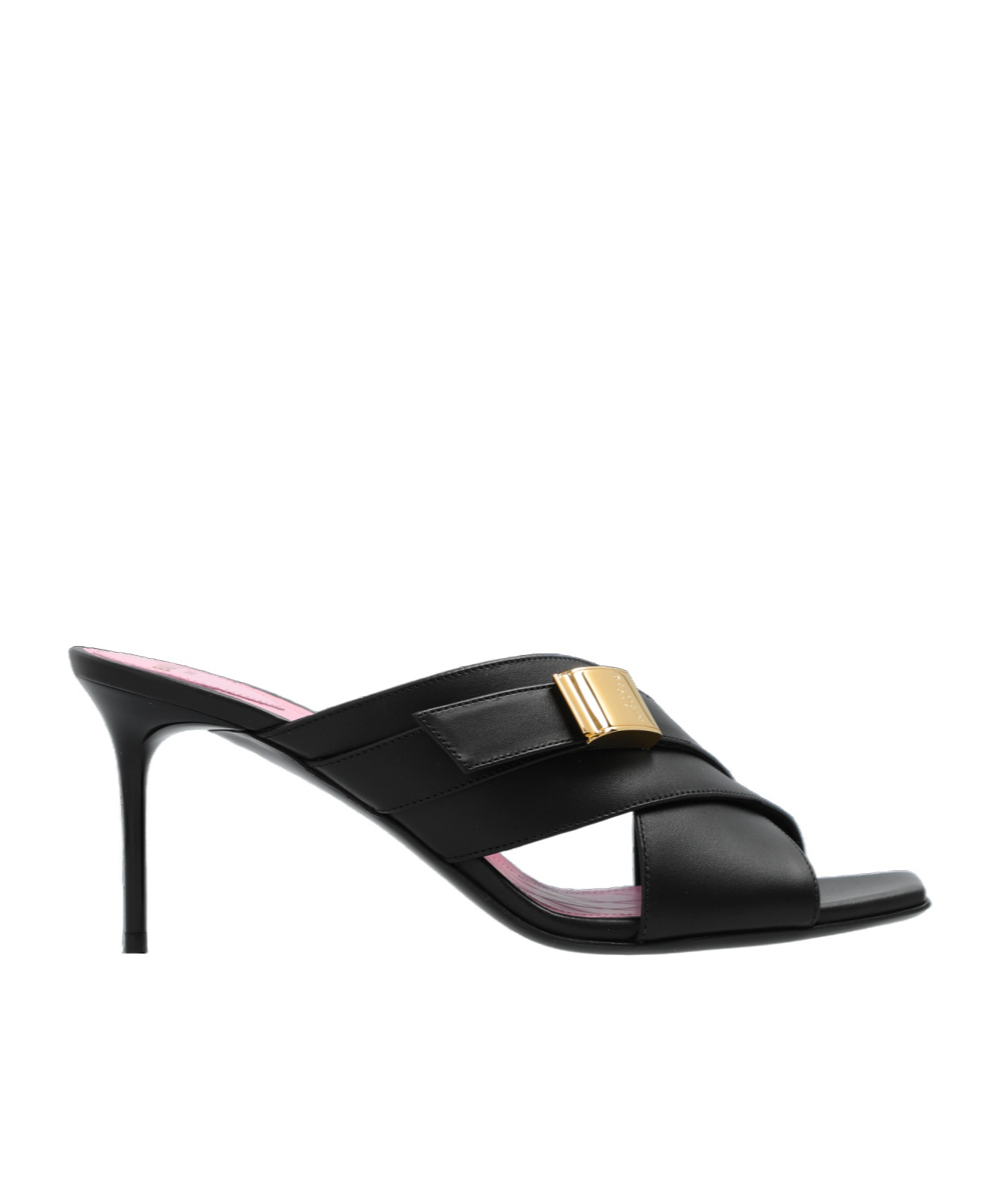 Balmain Crossover 75mm Leather Mules In Black