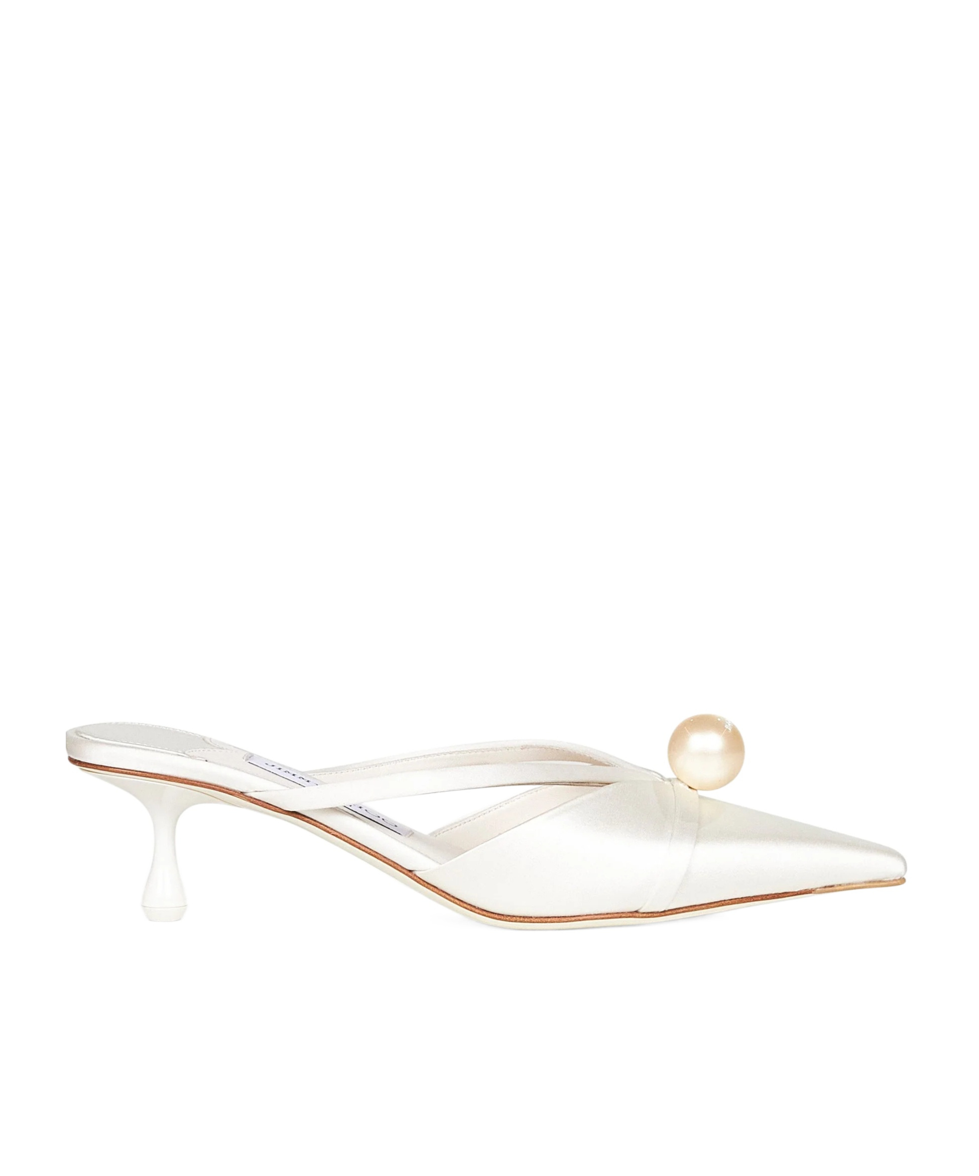 Jimmy Choo 50mm Pearl-embellished Pointed-toe Mules In Neutral