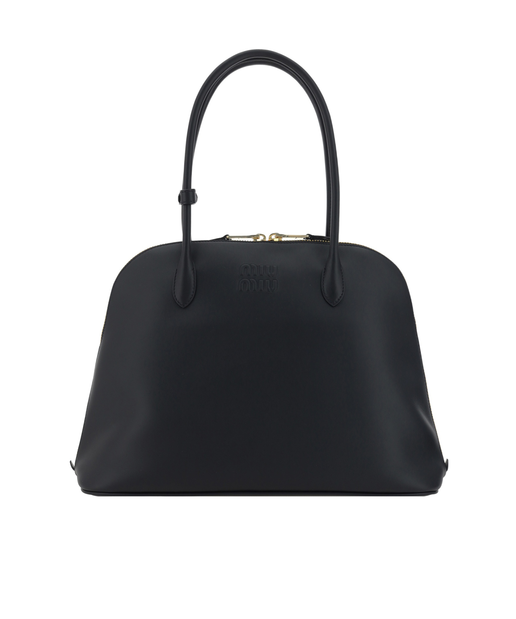 Miu Miu Logo-embossed Tote Bag In Black
