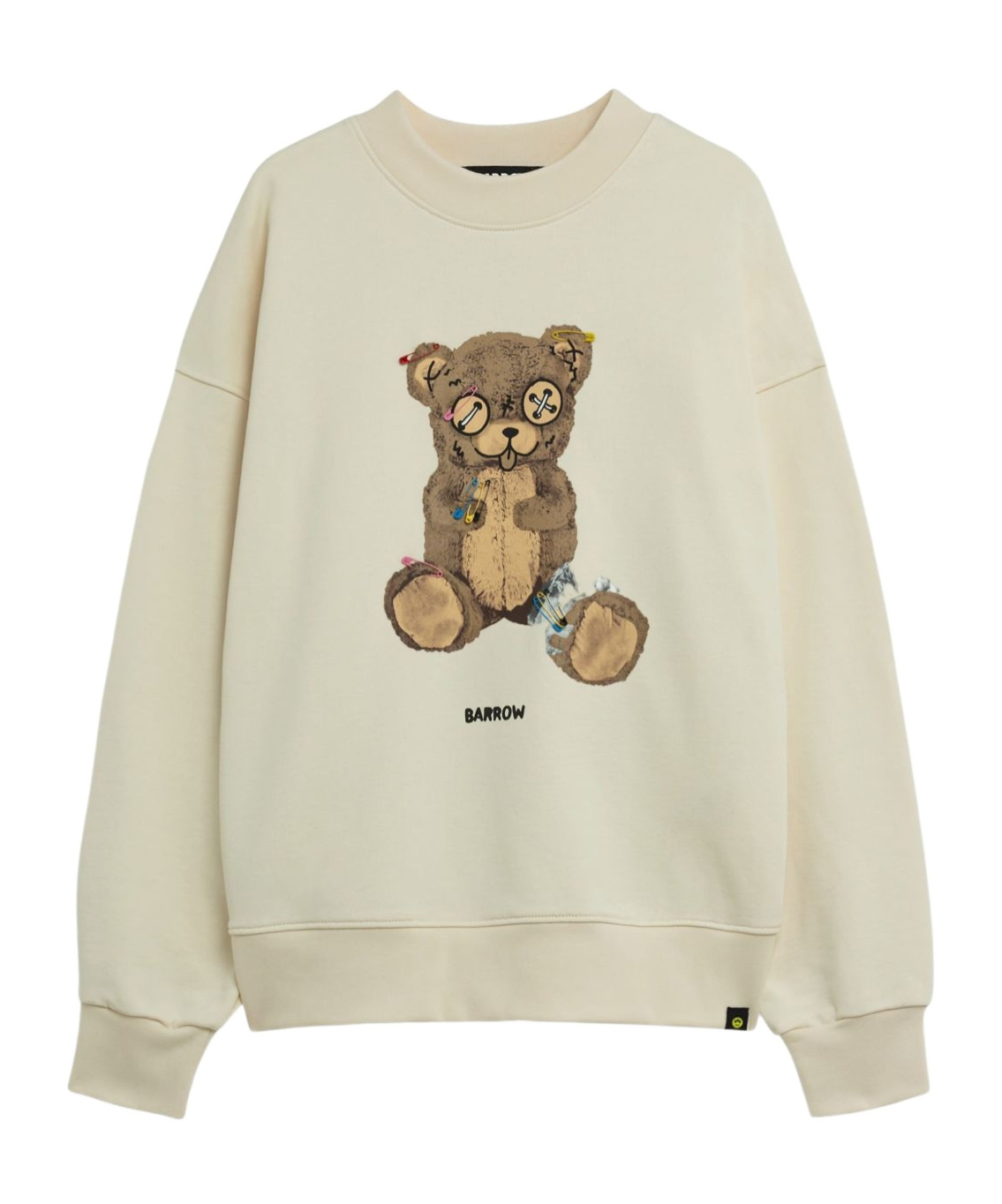 Barrow Teddy Print Sweatshirt In White