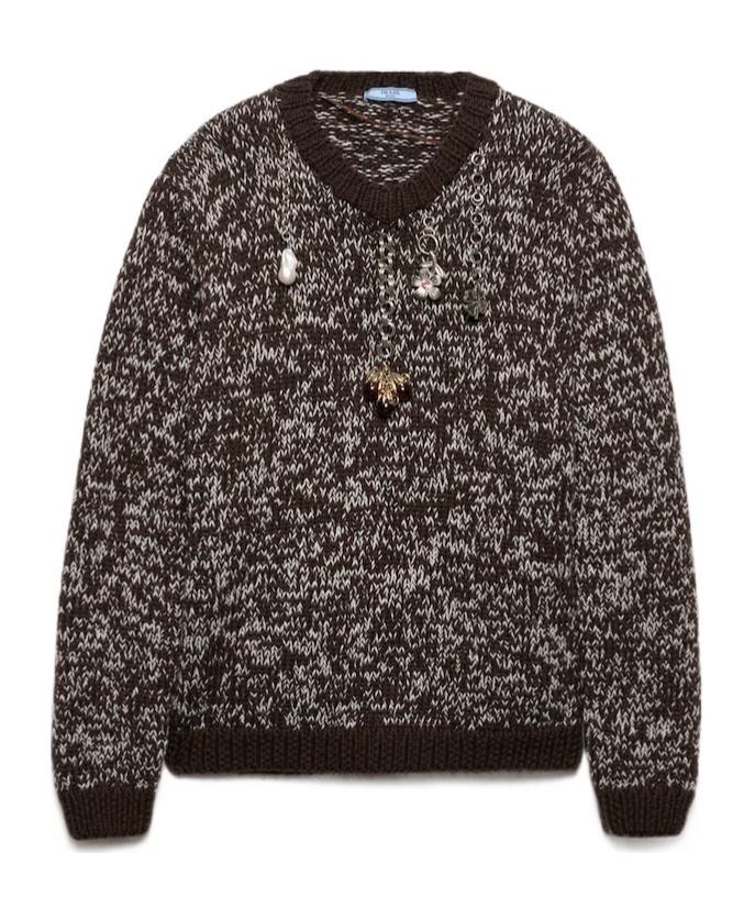 Prada Charm-embellishment Sweater In Multi