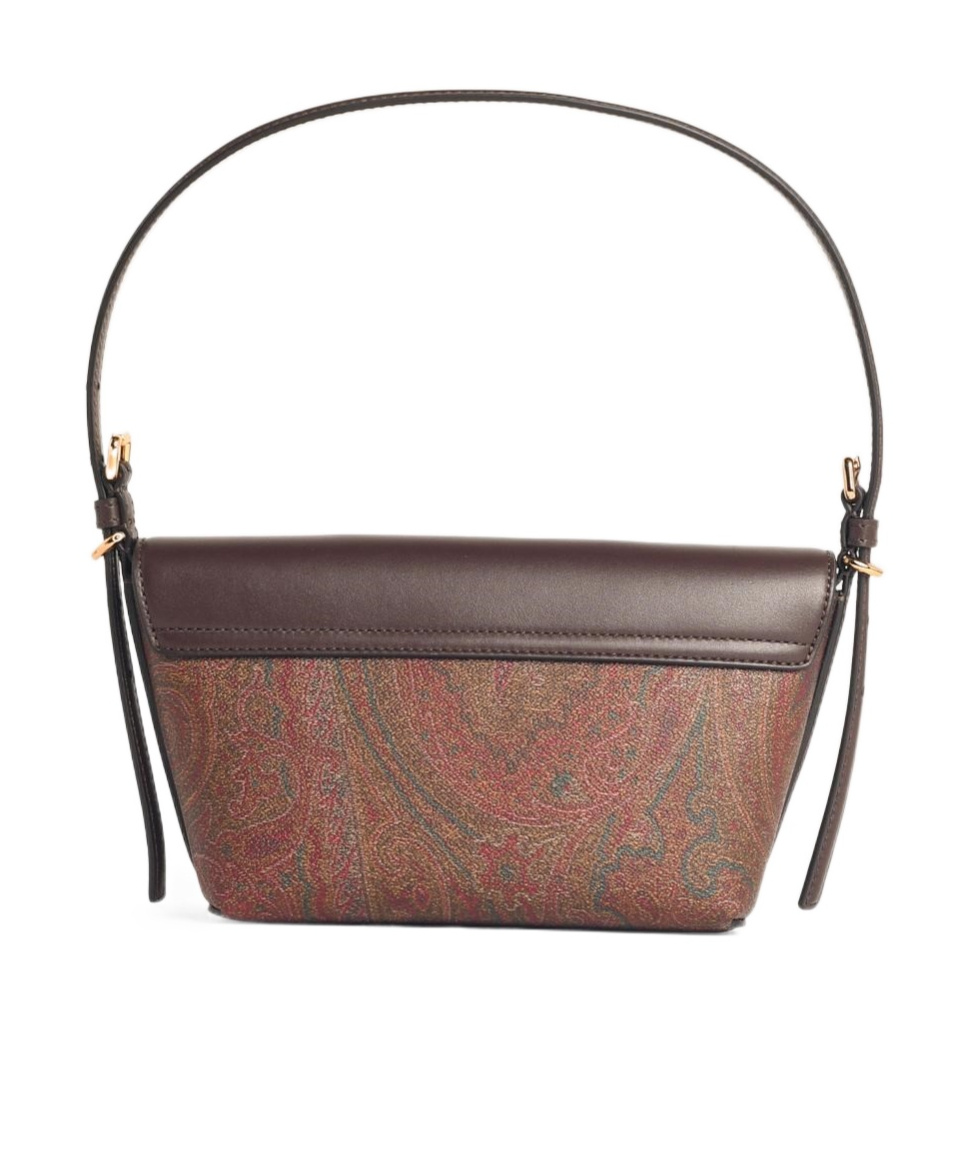 Etro Cotton Blend Shoulder Bag With Paisley Pattern In Brown