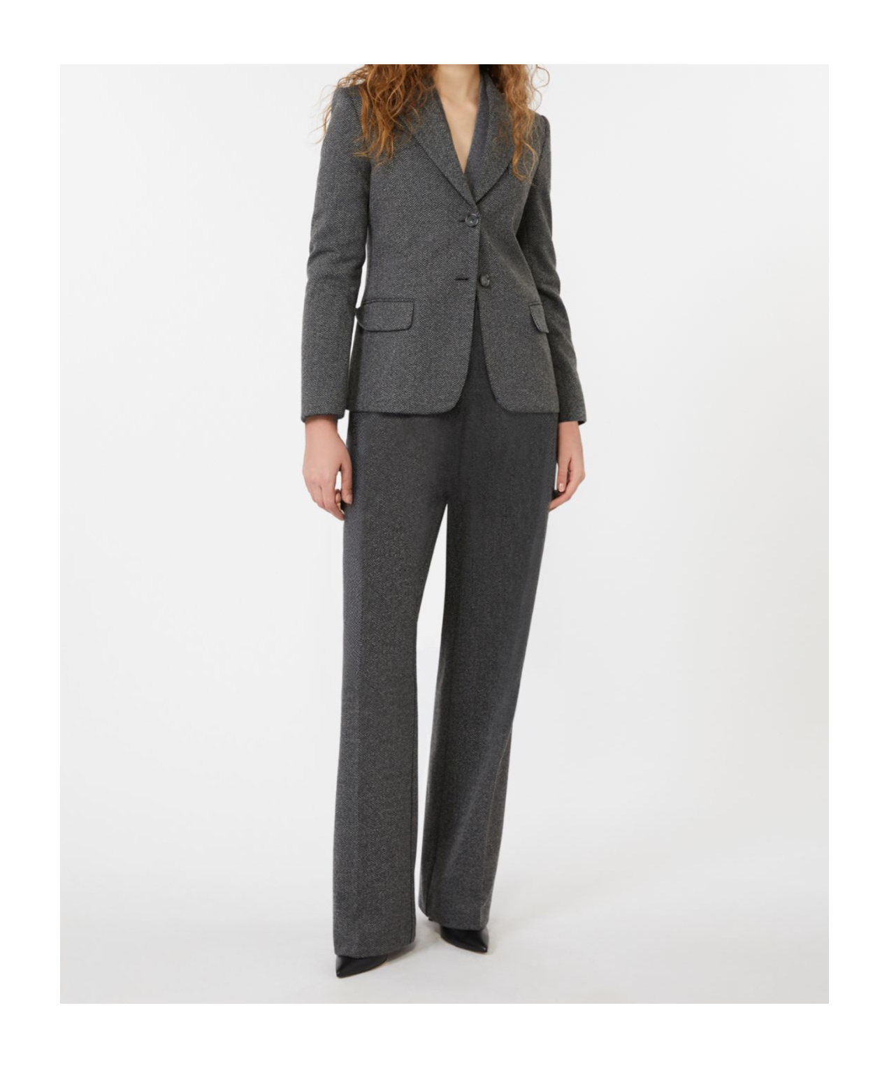 Weekend Max Mara Notched Button-fastening Jacket In Gray