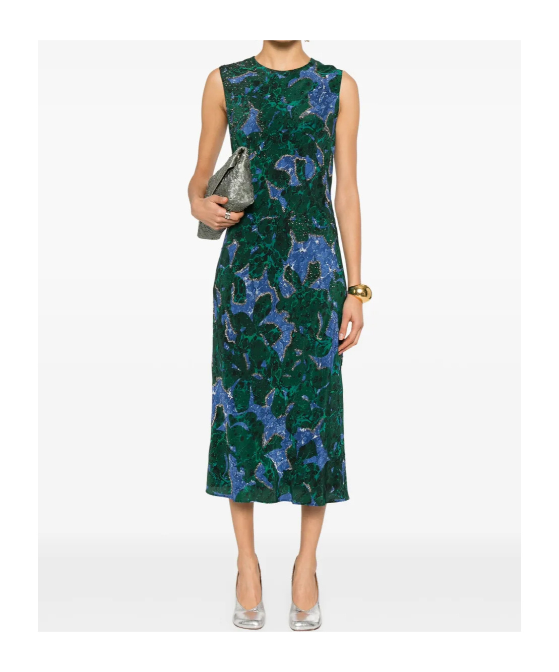 Shop Dries Van Noten Sleeveless Dress In Green