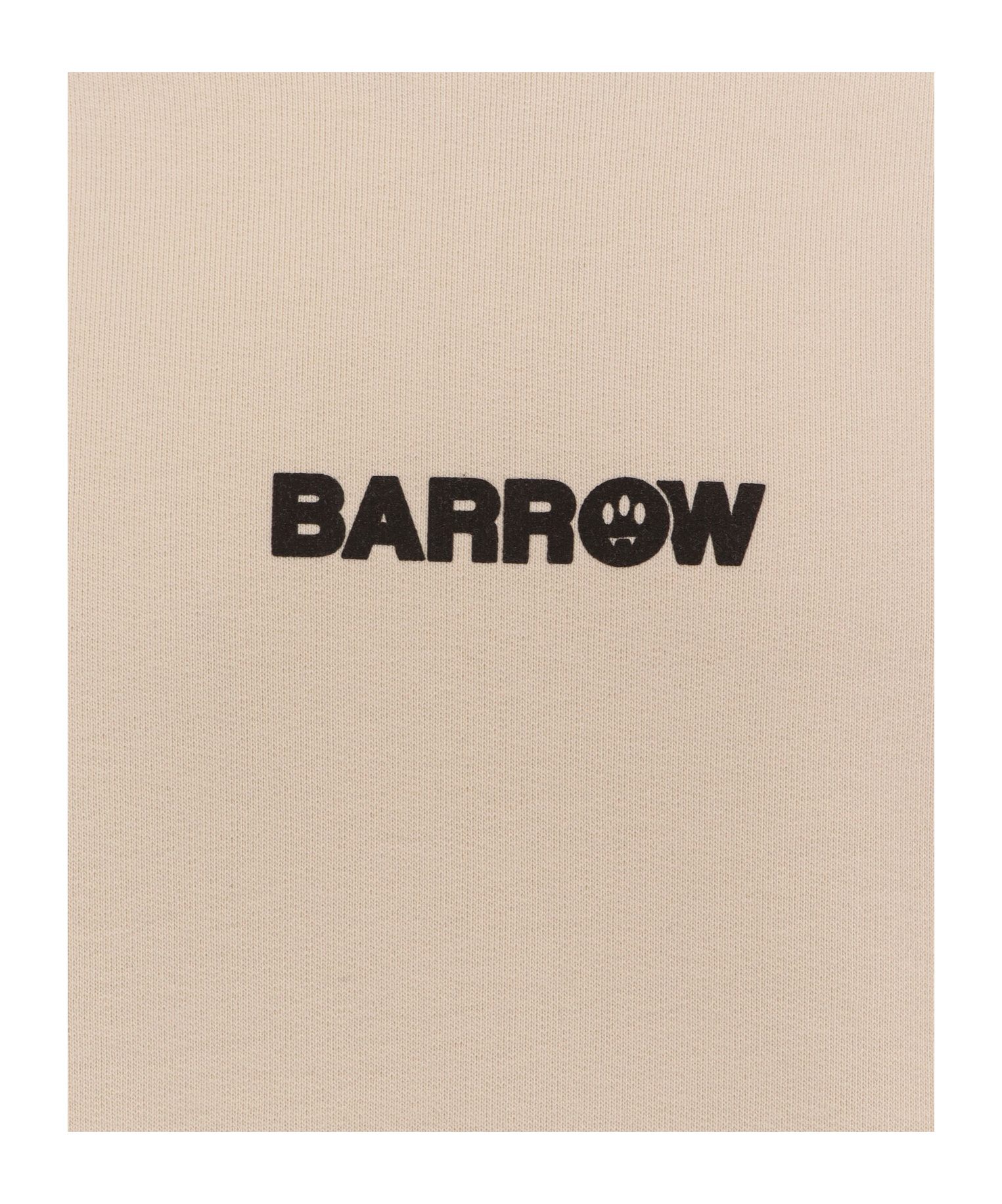 Barrow Hooded Cotton Sweatshirt Back Print In Brown