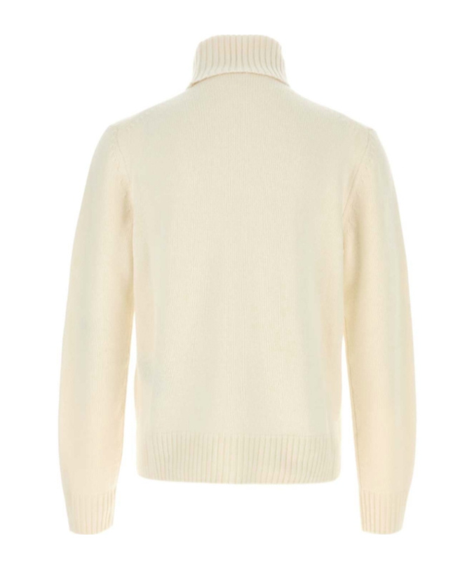 Tom Ford Cashmere Turtleneck Sweater With Ribbed Cuffs And Hem In Neutral