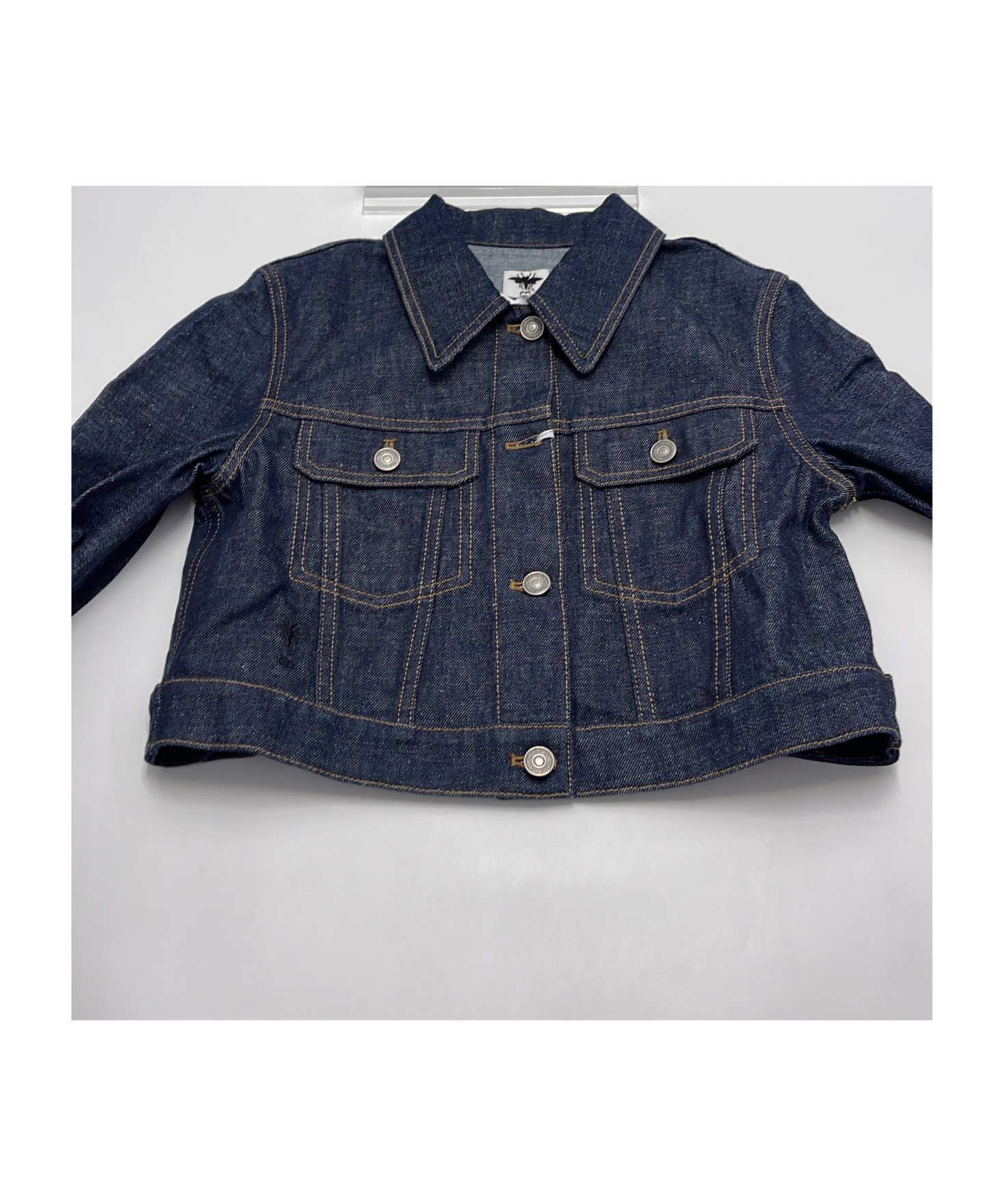 Dior Long-sleeved Denim Coat In Black