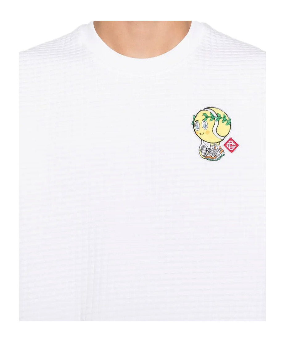 Casablanca Tennis Mascot Quilted Sweatshirt In Gray