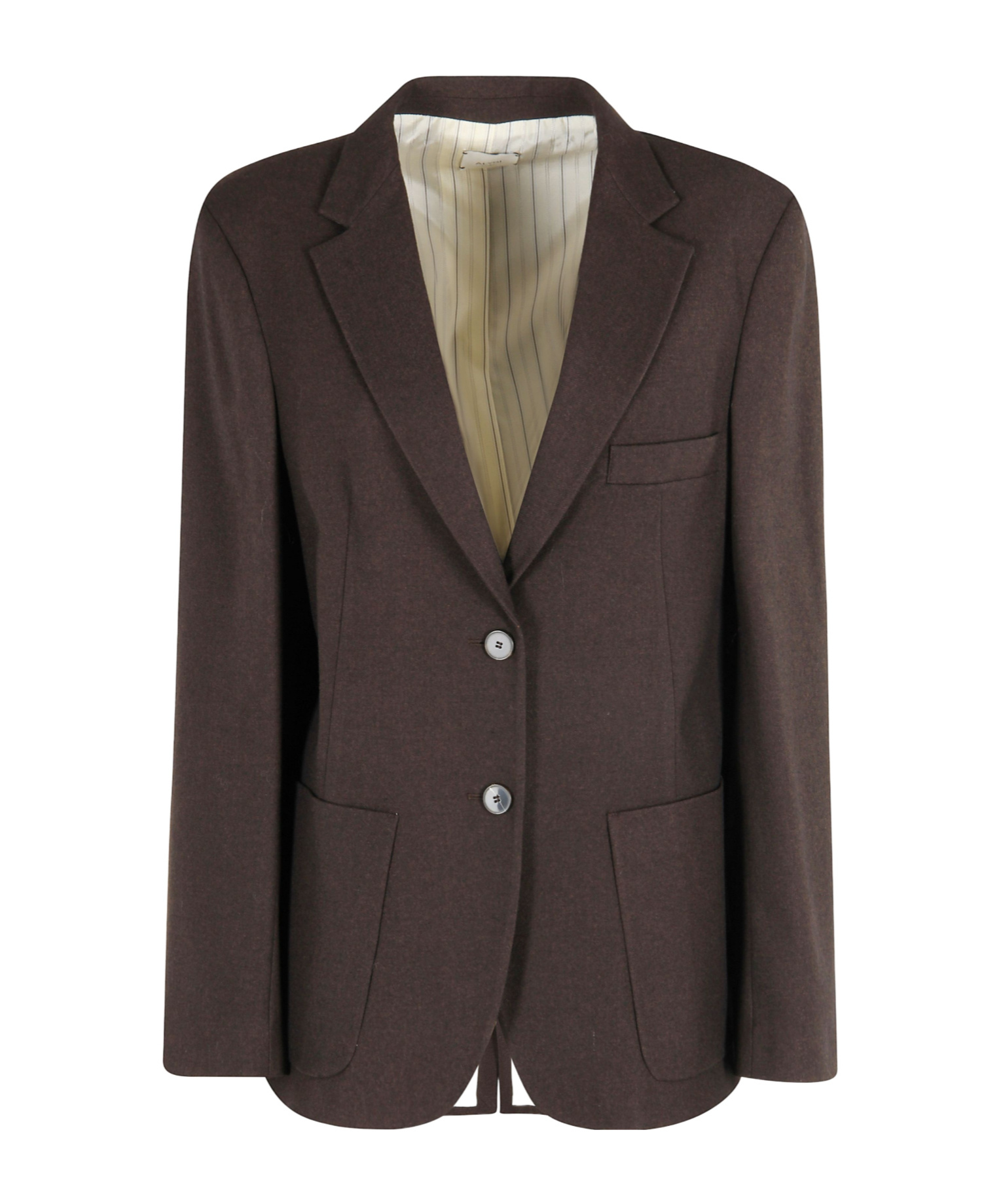Alysi Single-breasted Blazer In Brown