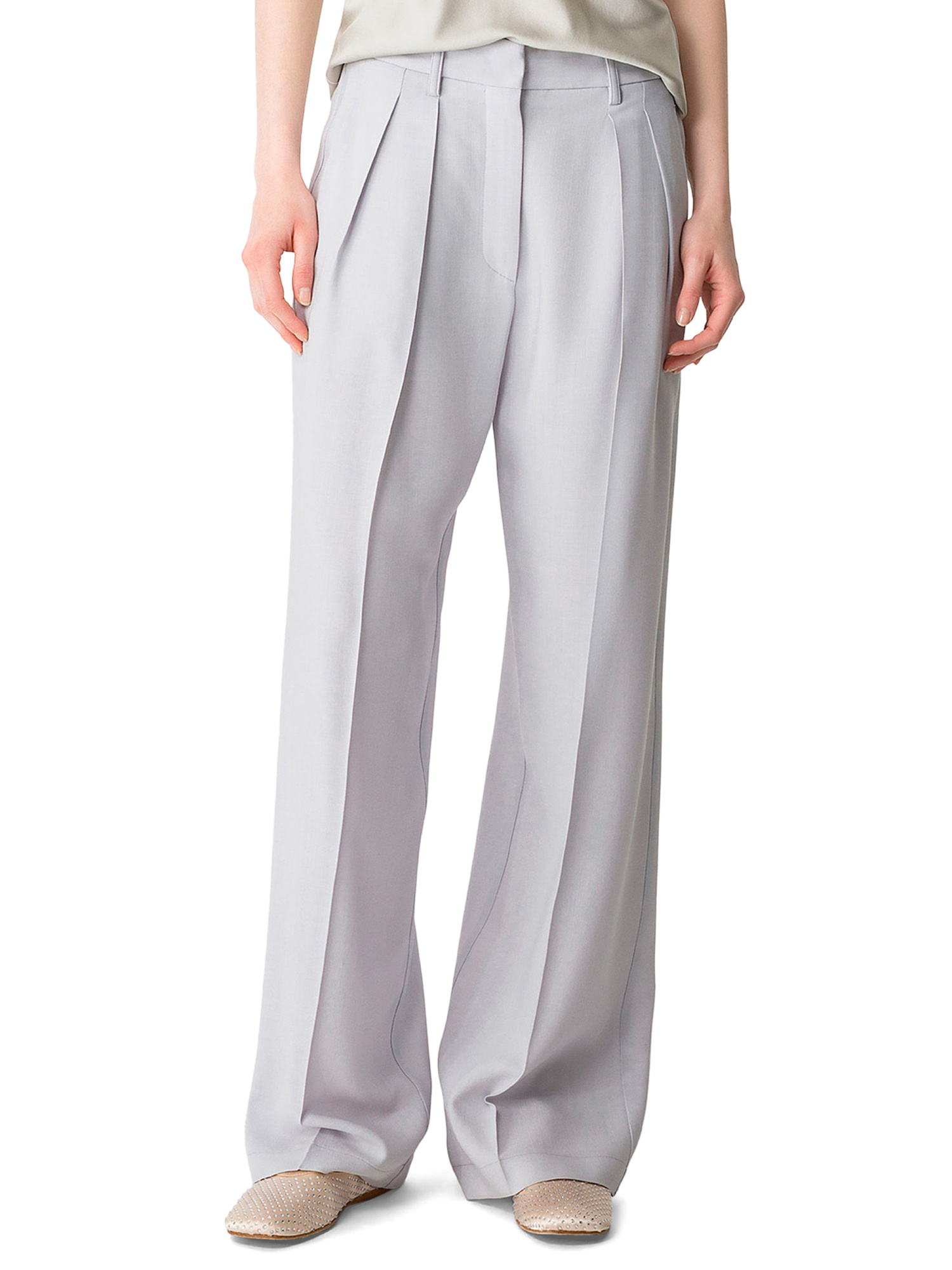 Forte Forte Sartorial Wide-leg Trousers In Wool Viscose Twill In White