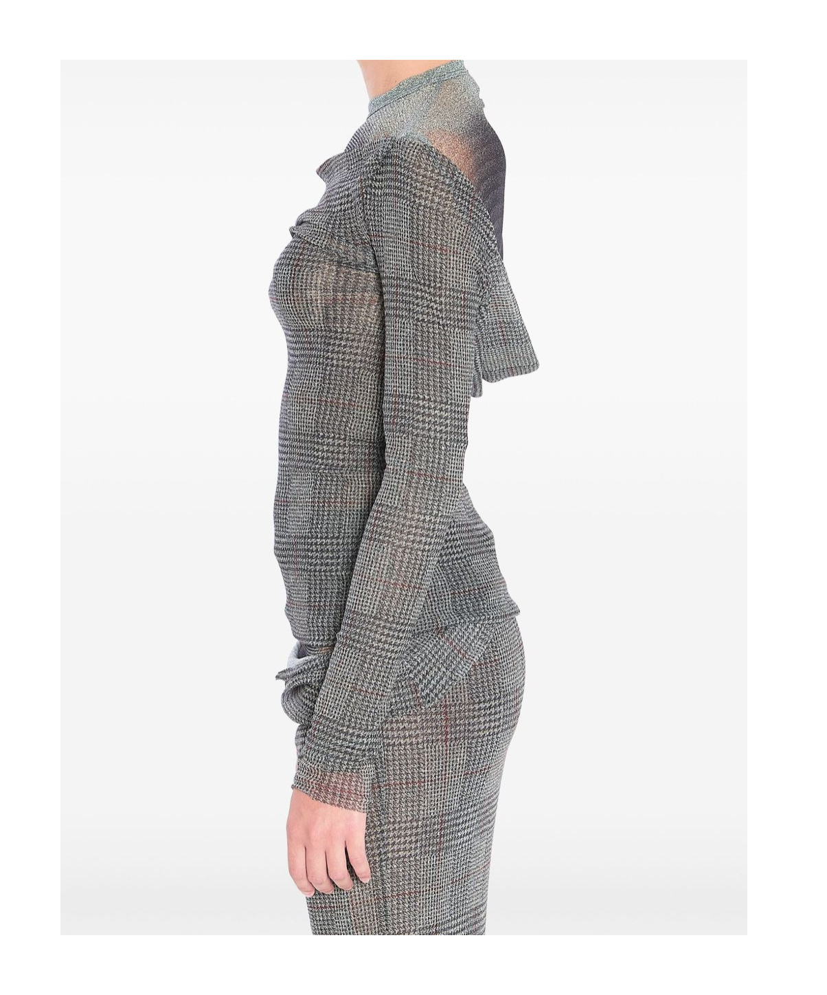 Jean Paul Gaultier Body Shadow And Prince Of Wales Top In Gray