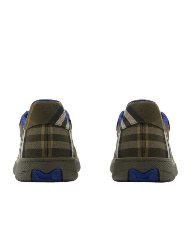 Burberry Checked Terrace Lace-up Sneakers In Green