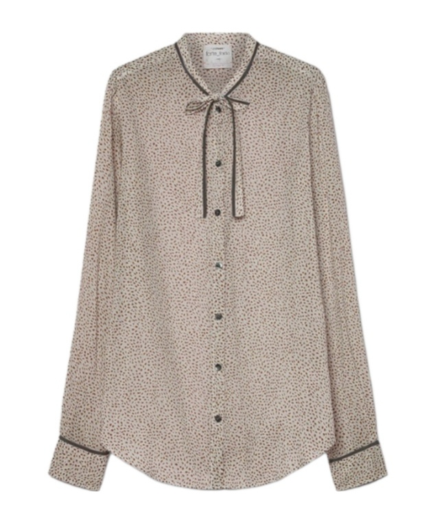Forte Forte Les Petits Pois Shirt In Voile With Bow Detail