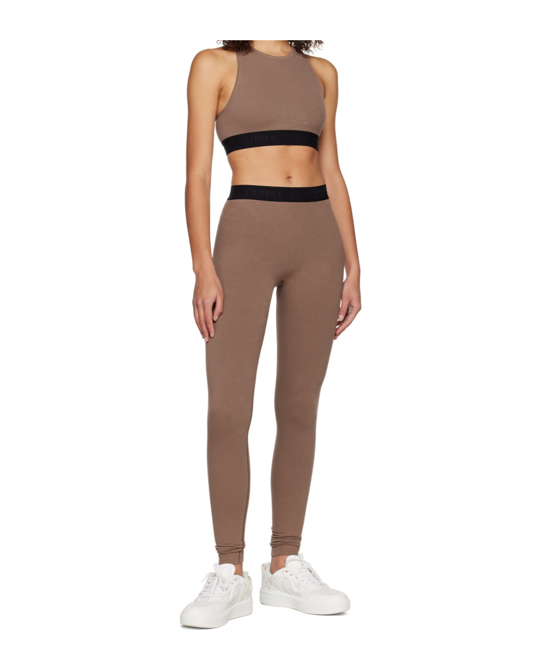 Filippa K Taupe Jacquard Leggings In Brown
