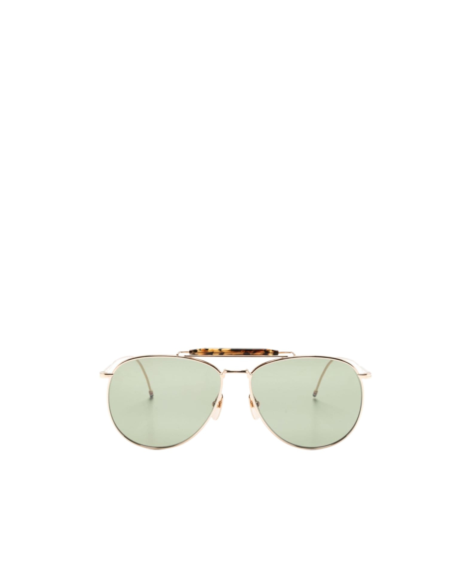 Thom Browne Tortoiseshell-detailed Pilot-frame Sunglasses In Green