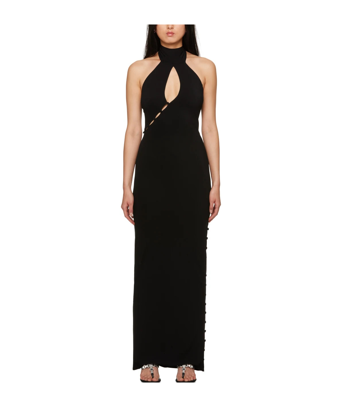 Magda Butrym Black Button Maxi Dress In Black