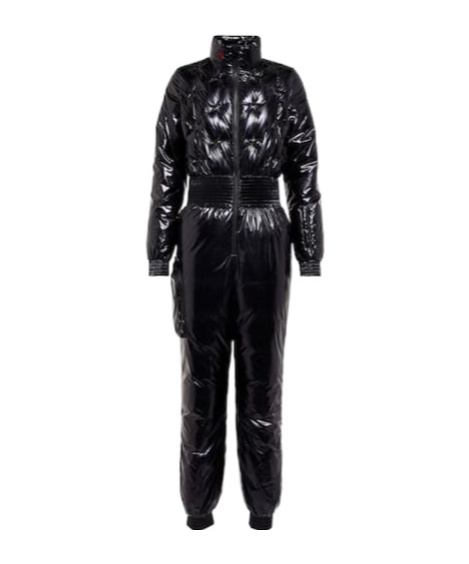 Perfect Moment Embroidered Quilted Ski Suit In Black