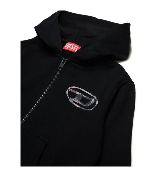 Diesel Logo-print Cotton Jacket In Black