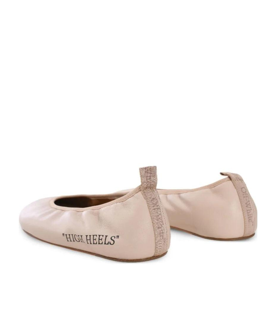 Off-white High Heels Ballerina Shoes In Nude