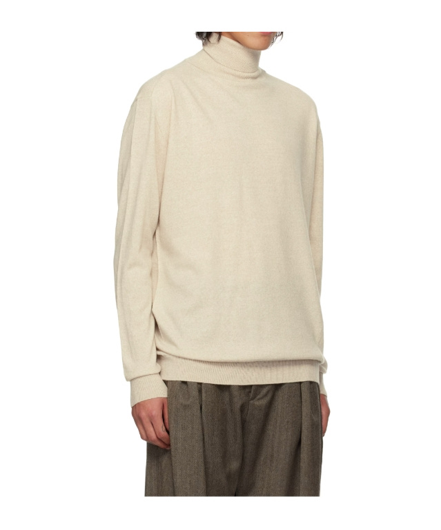 Hed Mayner Beige Twisted Seam Turtleneck In Nude