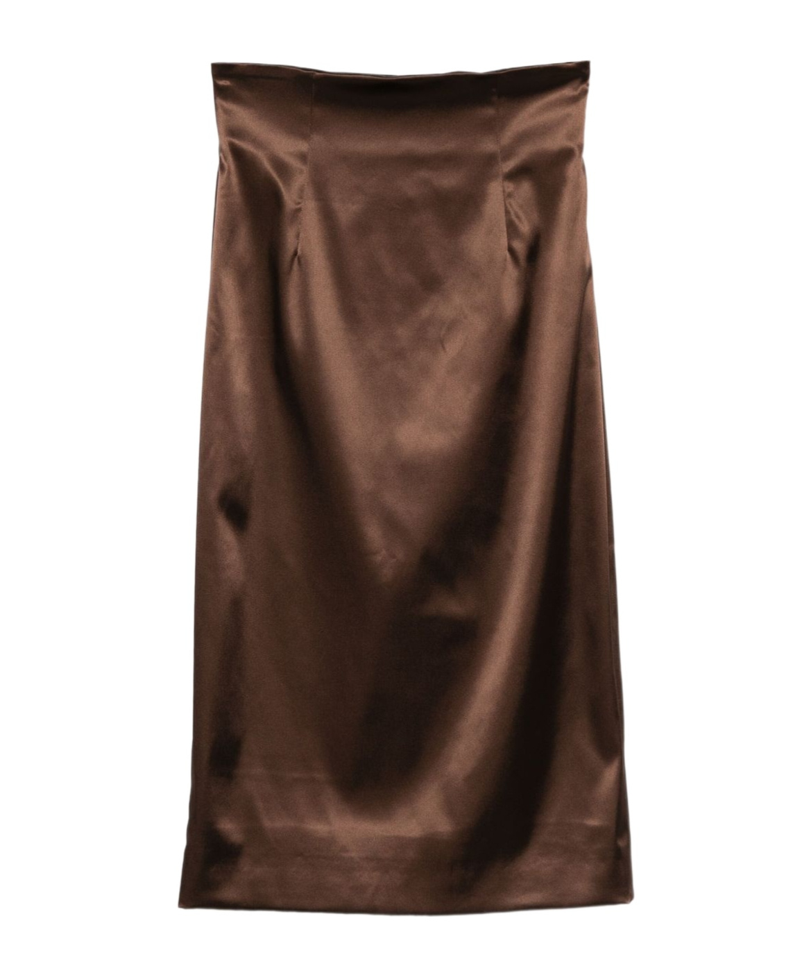 Dolce & Gabbana Satin Midi Skirt In Brown
