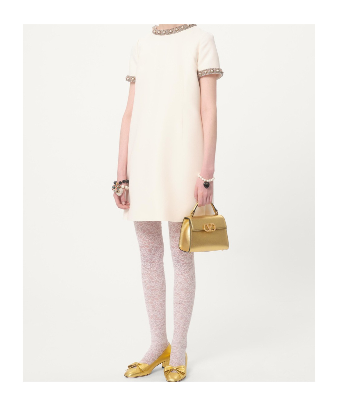 Valentino Vsling Mini Metallic Leather Top-handle Bag In Nude