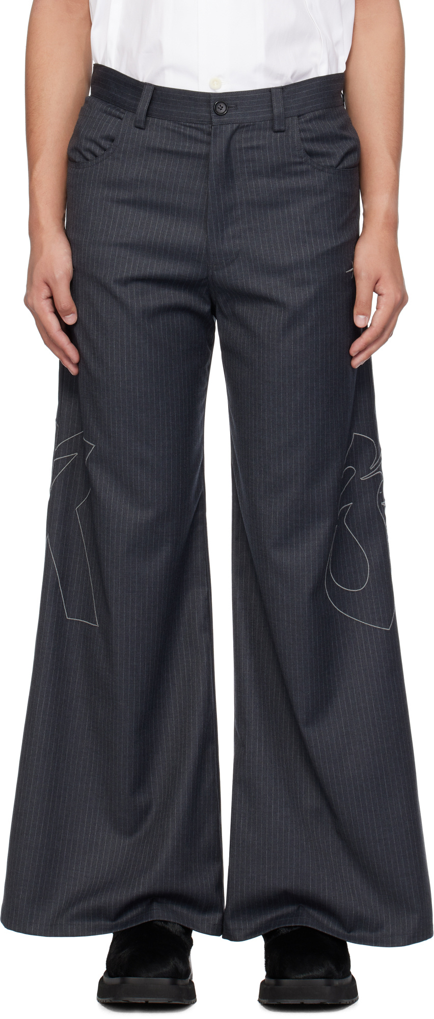 Kusikohc Belt-loop Casual Pants In Black