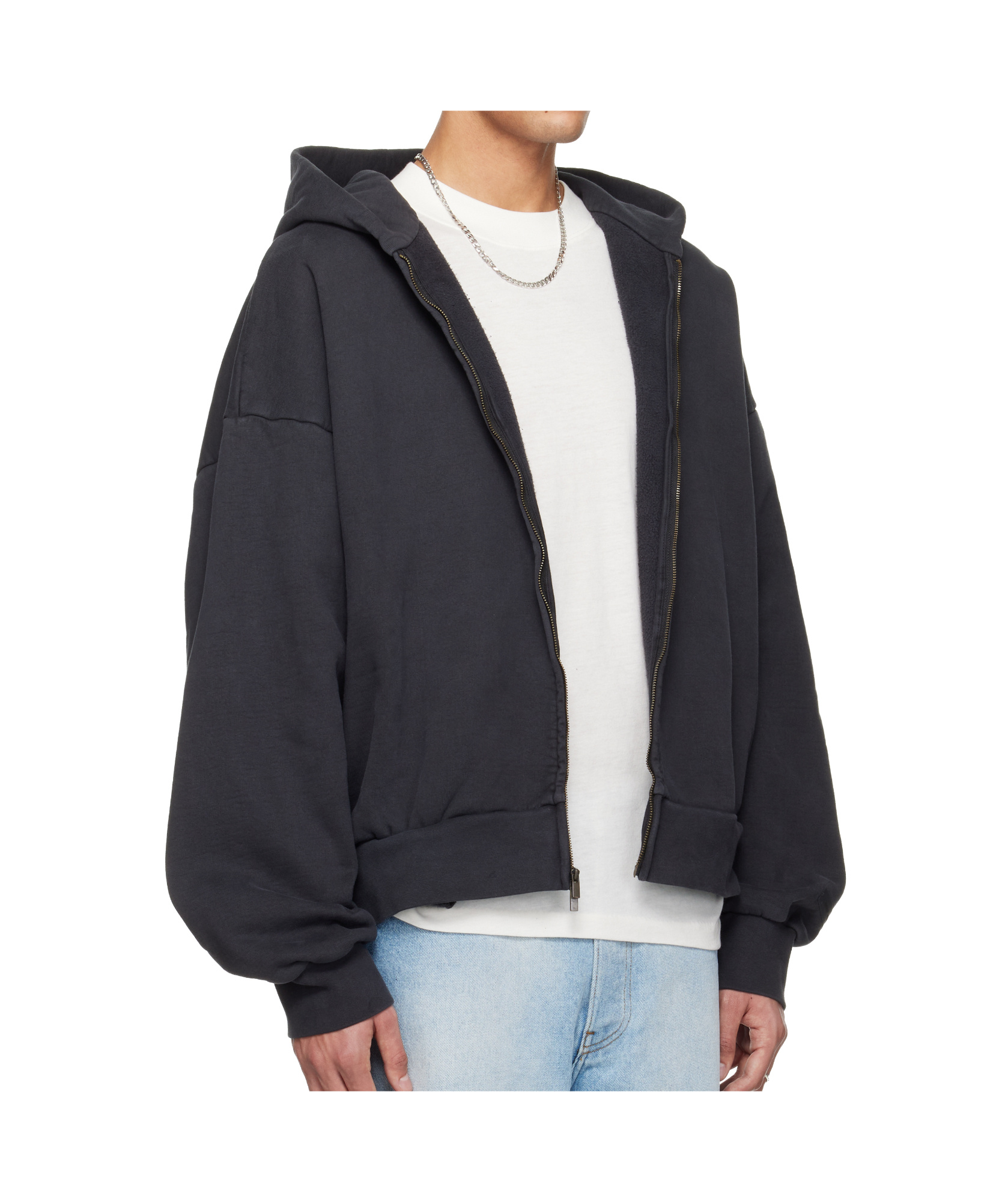 Essentials Holiday Embroidered Classic Full Zip Hoodie In Gray