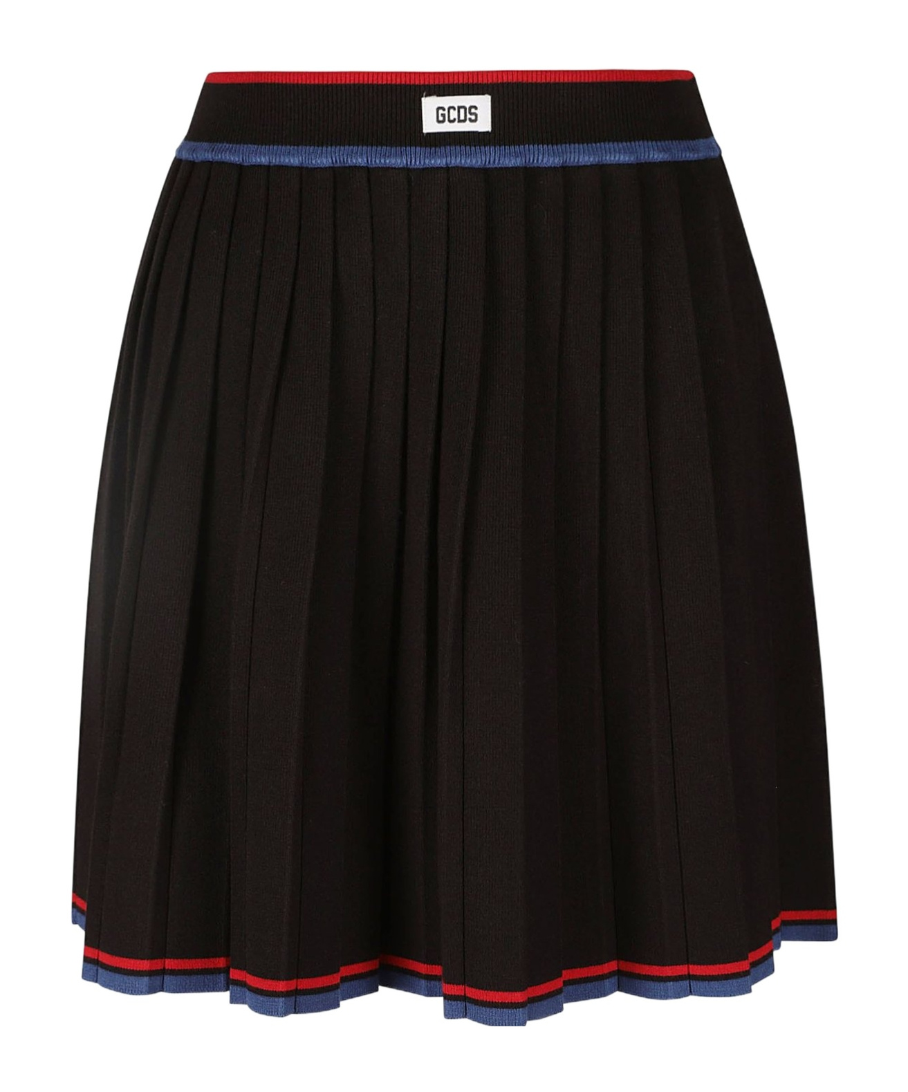 Gcds Pleated Knit Skirt In Black