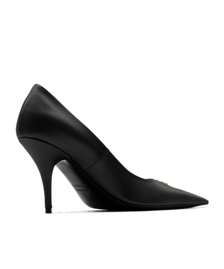 Balenciaga 90mm Leather Heeled Pumps In Black