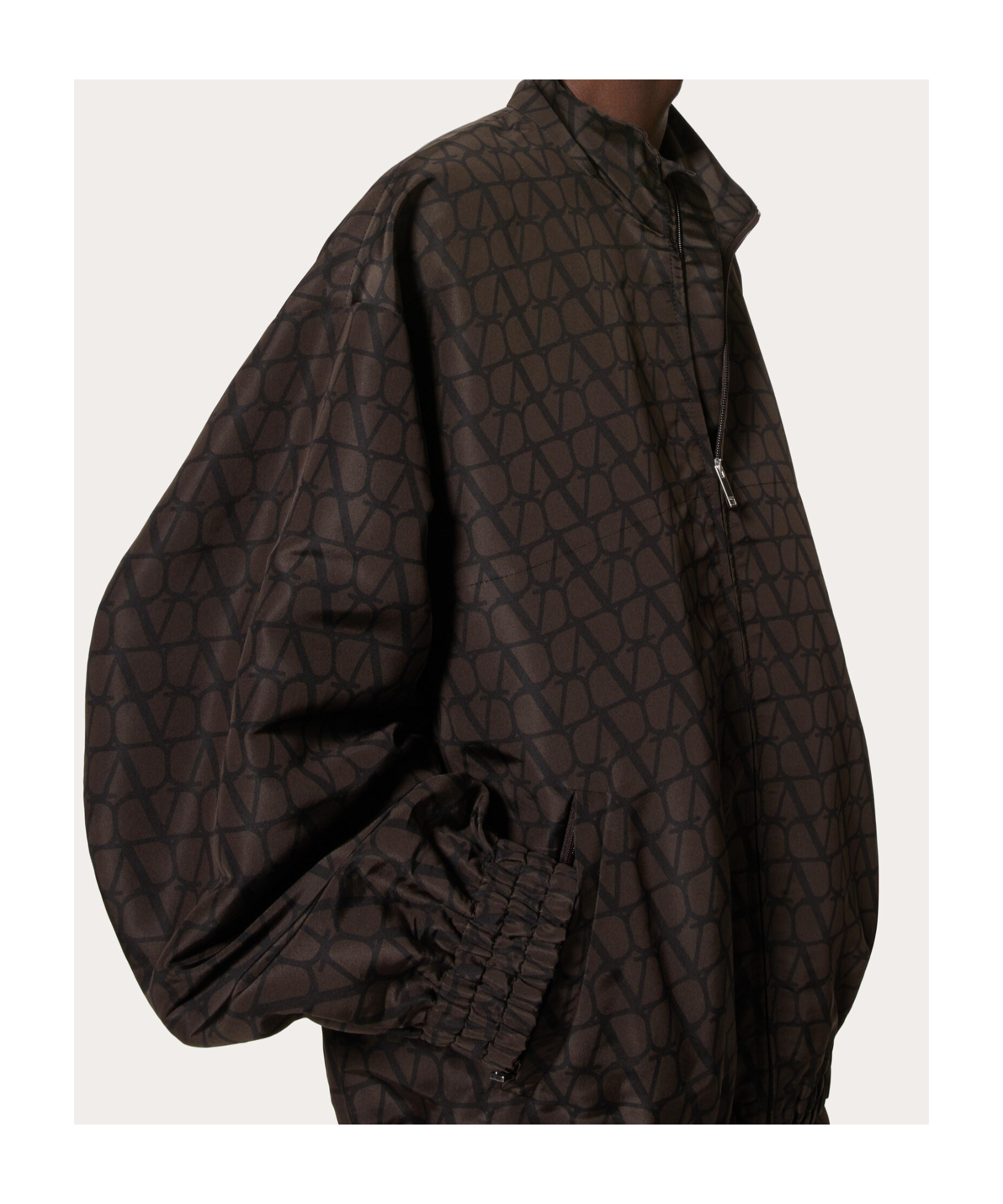 Valentino Garavani Man Jacket Dark Brown Size 40 Silk In Black