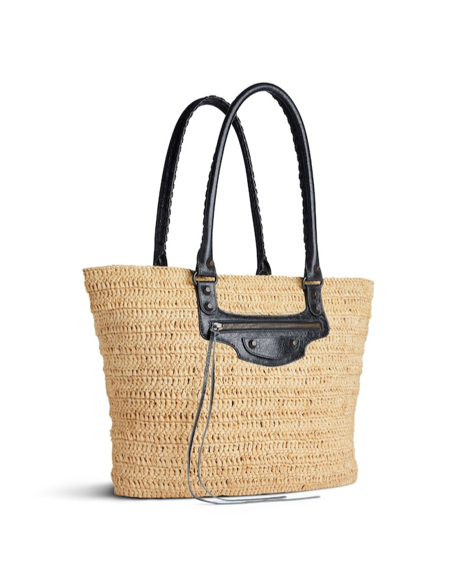Balenciaga Women Raffia Medium Le City Shopping Bag In Brown