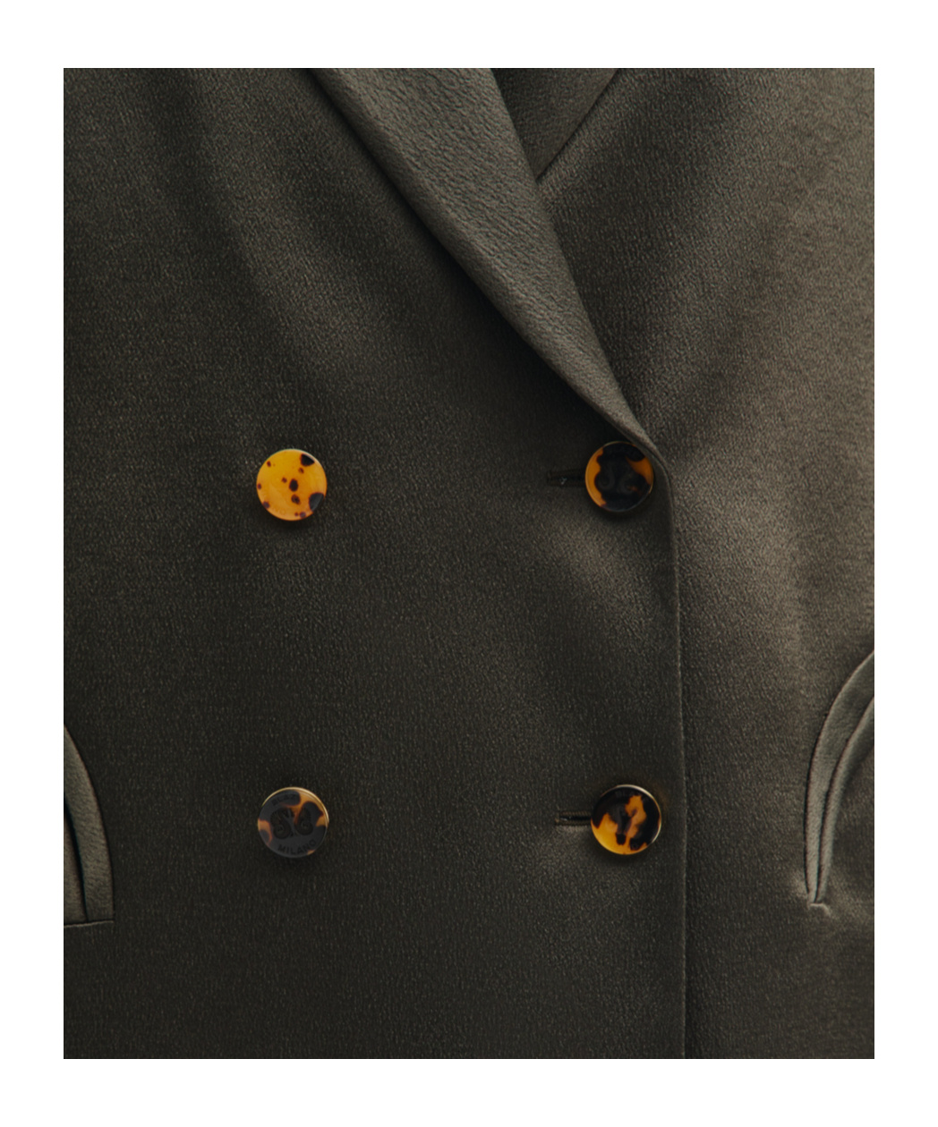 Blazé Milano Womens Oversized Double-breasted Dark Forest Green Satin Blazer In Green