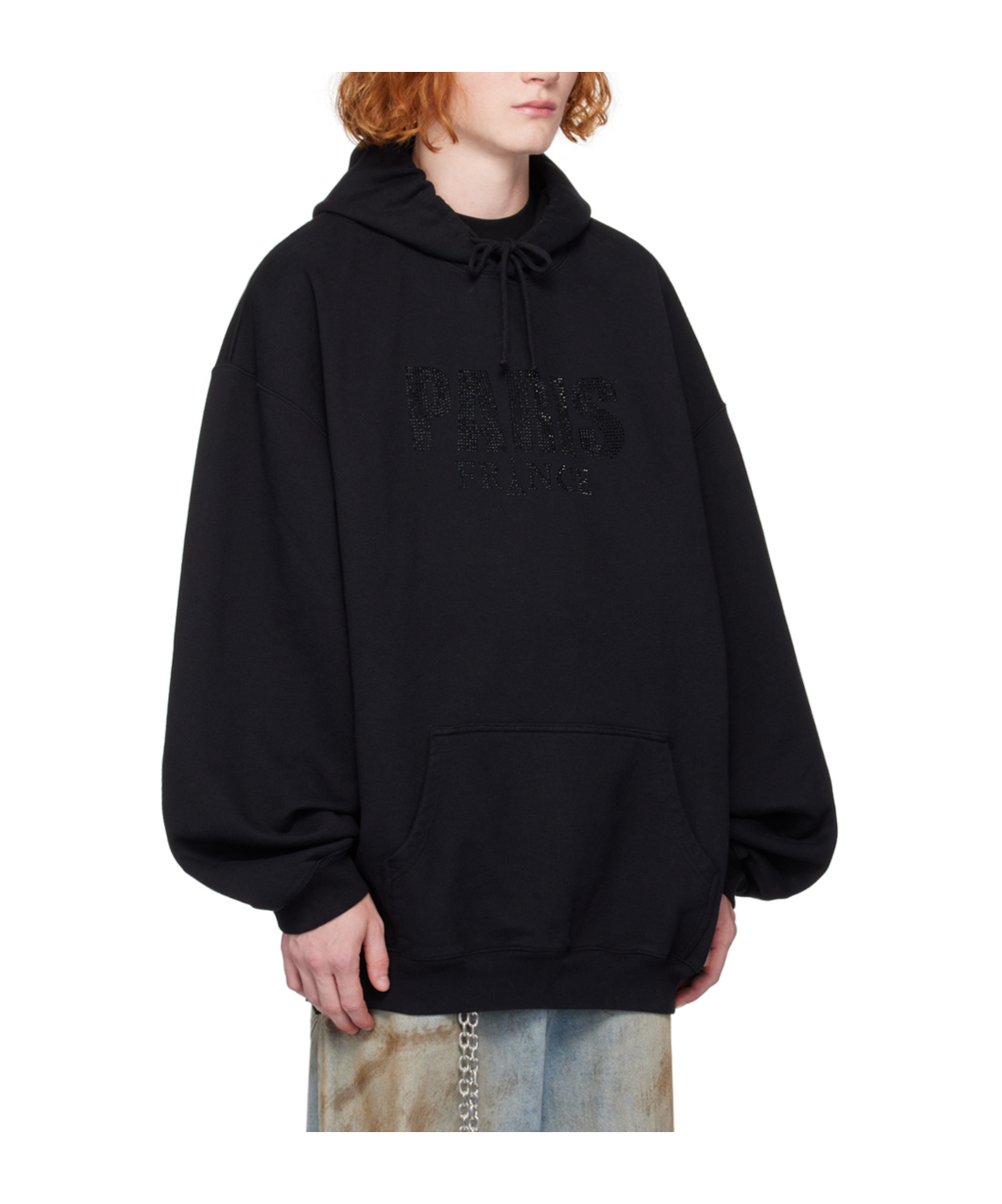 Vetements Crystal Hooded Hoodie In Black