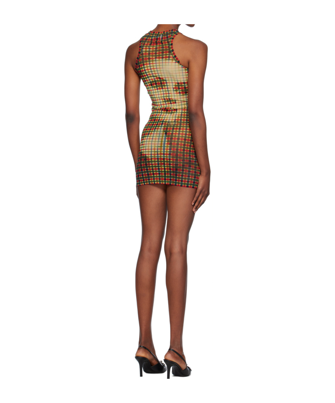 Jean Paul Gaultier Graphic Print Dress In Brown