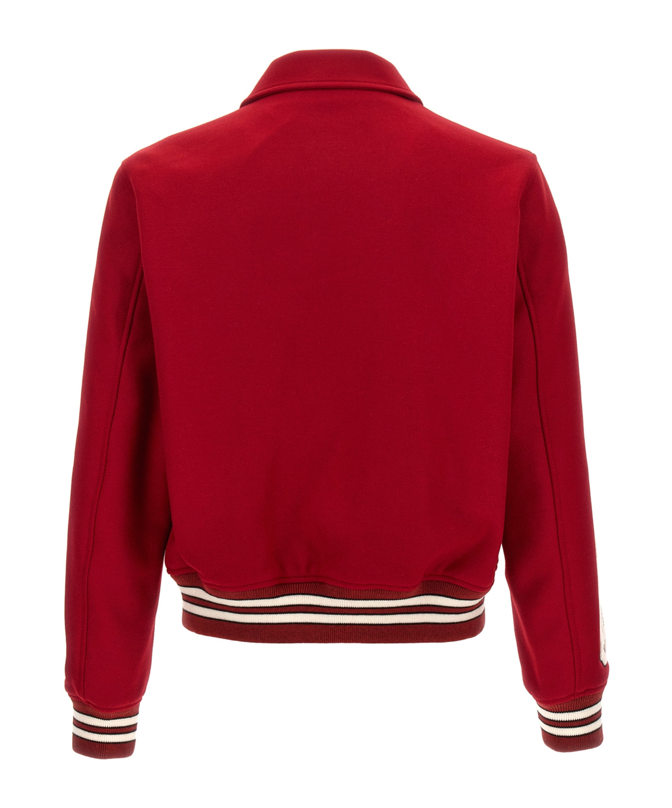 Amiri Bones Wool-blend Varsity Jacket In Red