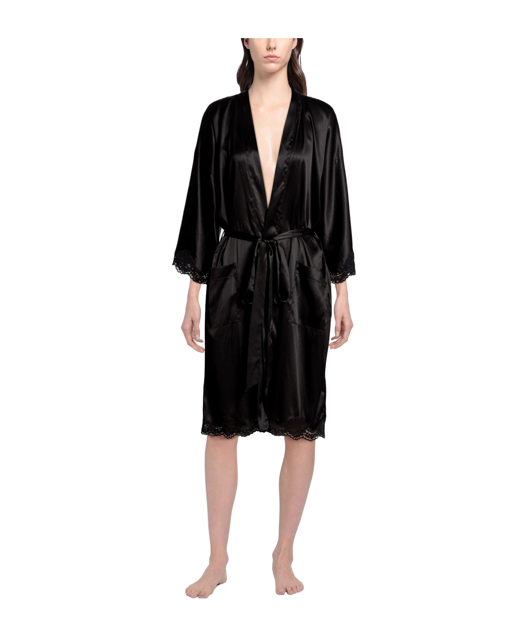 Dolce & Gabbana Solid Color Dressing Gowns In Black