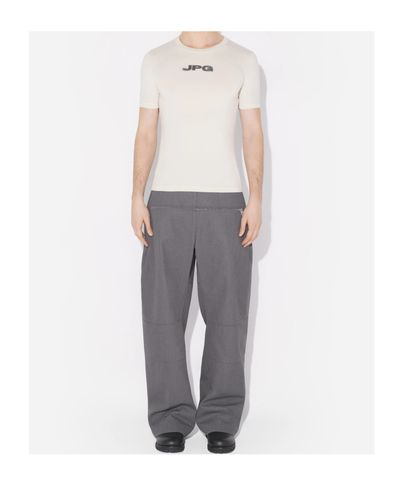 Jean Paul Gaultier The Ecru Jpg Baby Tee In Neutral