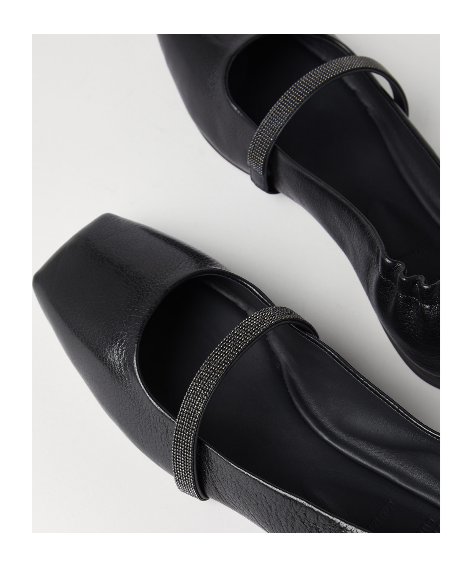 Brunello Cucinelli Square-toe Ballerina Shoes In Black