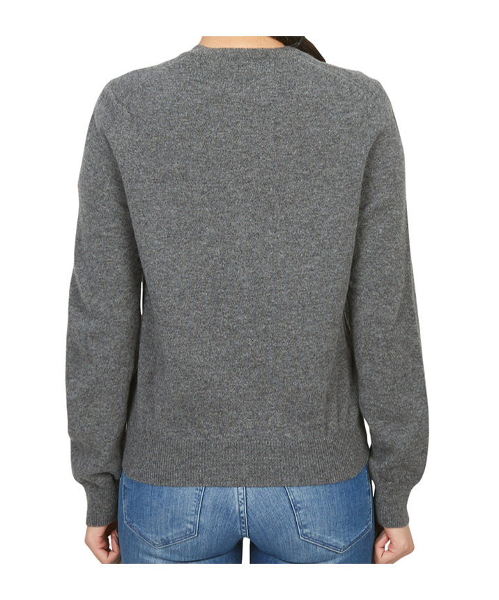 Comme Des Garçons Play Long Sleeve Cardigan In Gray