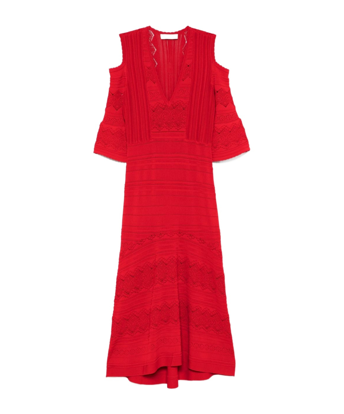 Shop Twinset Punched-knit Midi Dress