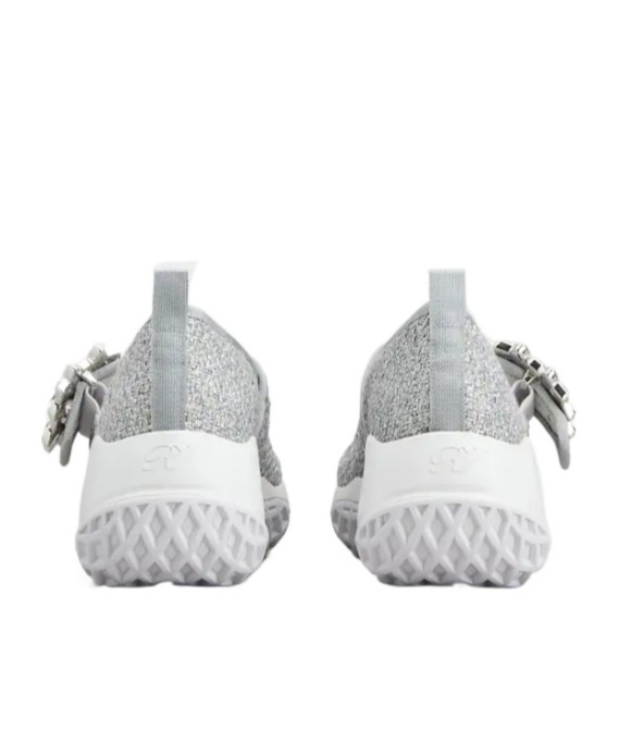 Roger Vivier Viv' Run Babies Sneakers In Lurex In Gray
