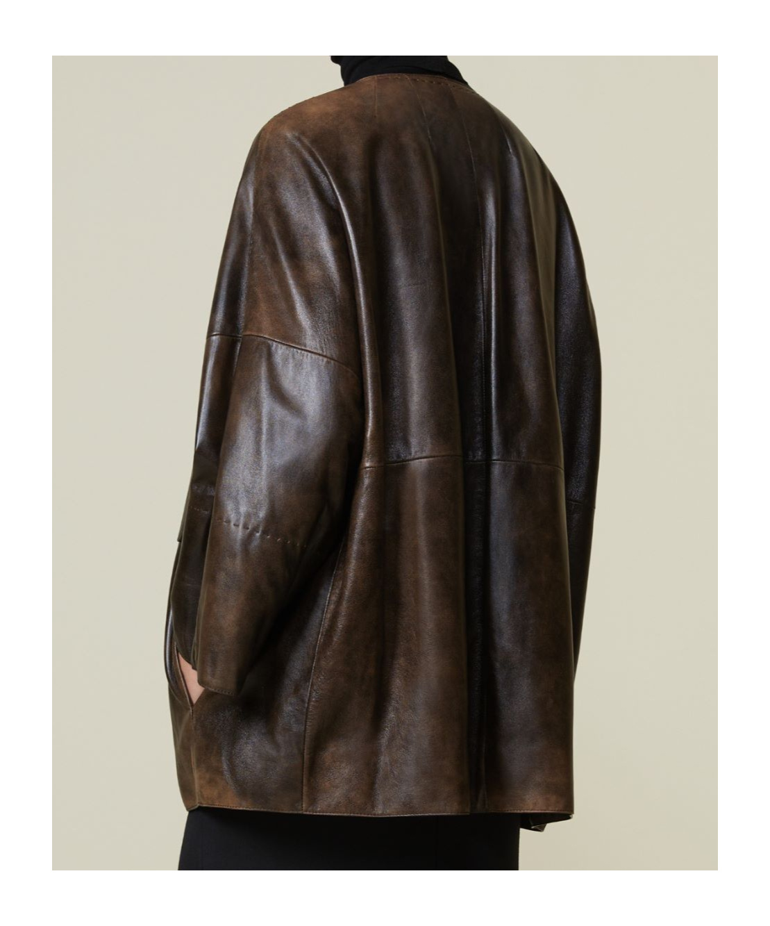Max Mara Shiny Nappa Leatherblouson In Brown